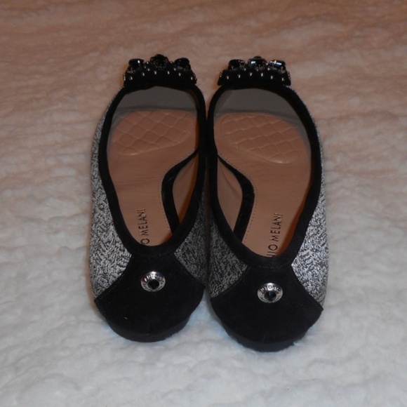 ANTONIO MELANI Black and Silver Flats - Picture 4 of 7